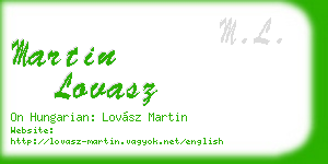 martin lovasz business card